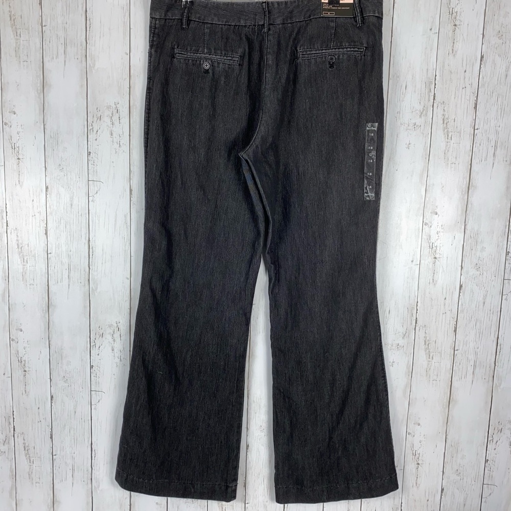Steve & Barry's Uptown Pants Women’s Size 16 Low Rise Flare Leg Stretch Black